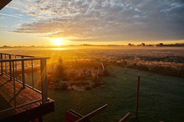 view of yard with a rural view