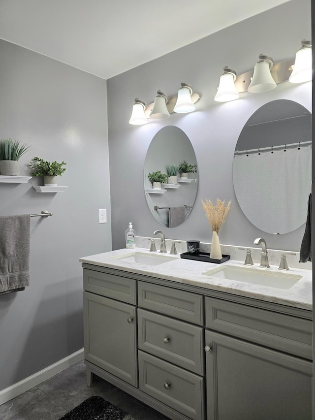 bathroom featuring vanity and tile patterned floors