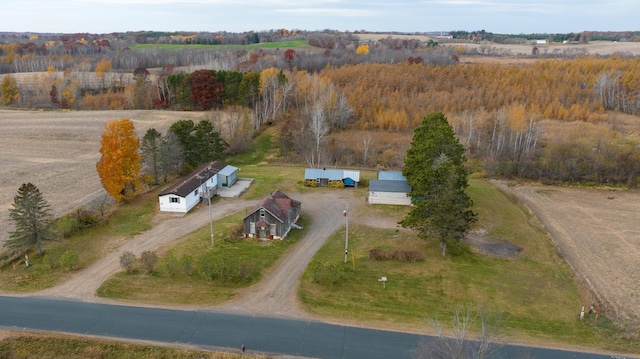 drone / aerial view featuring a rural view