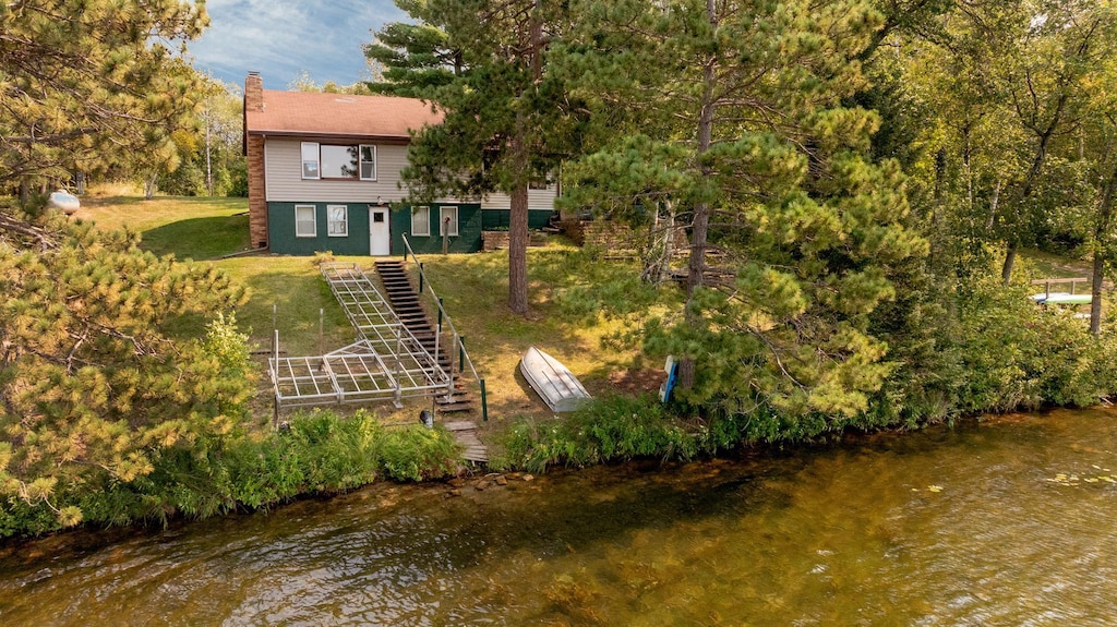 3446 Ox Yoke Rd NW, Hackensack, MN 56452 - bird's eye view with a water view