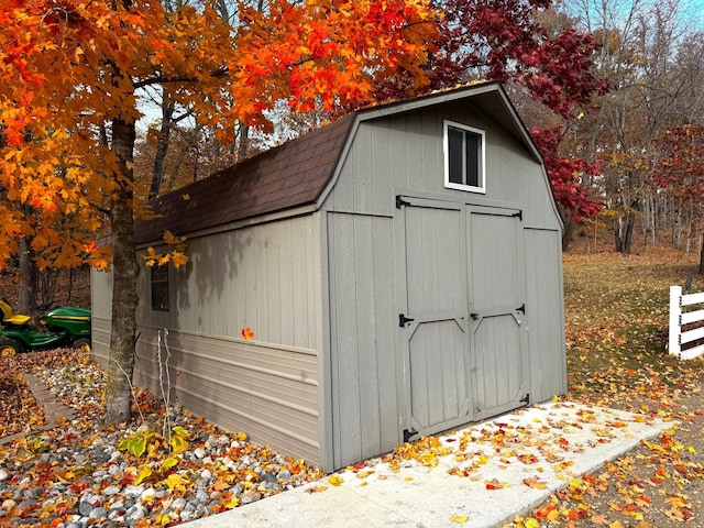 view of shed