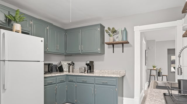 kitchen with white refrigerator