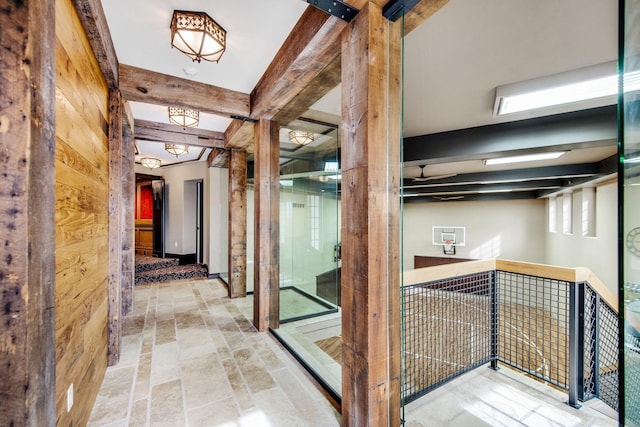 10675 Cavallo Rdg, Eden Prairie, MN 55347 - hallway featuring beamed ceiling