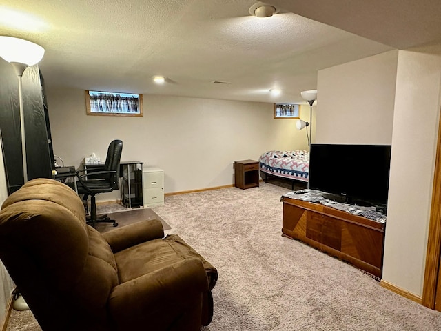 living room with carpet flooring