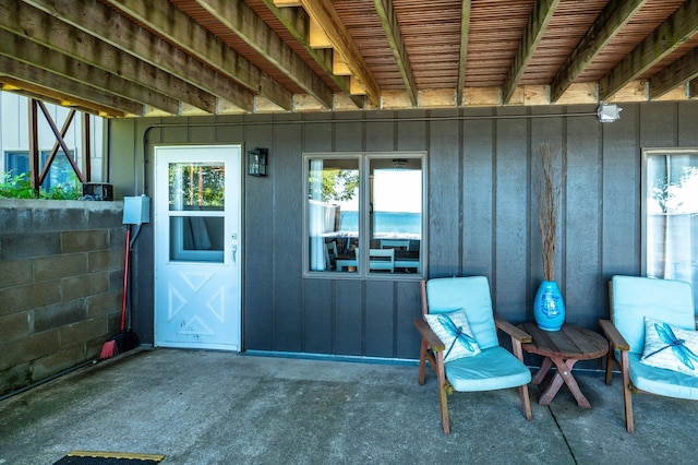 29777 Highland Loop, Battle Lake, MN 56515 - doorway to property with board and batten siding