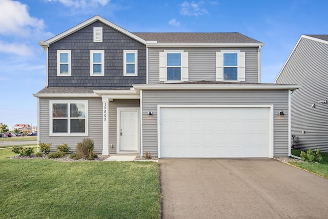 view of front property with a front lawn