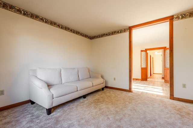 13297 County 82, Eagle Bend, MN 56446 - living room with baseboards and light colored carpet