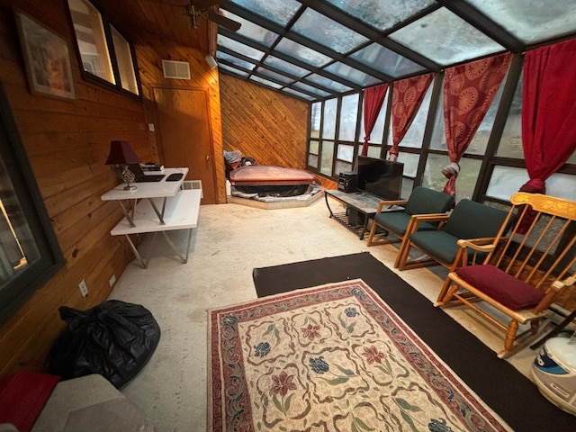 interior space with lofted ceiling