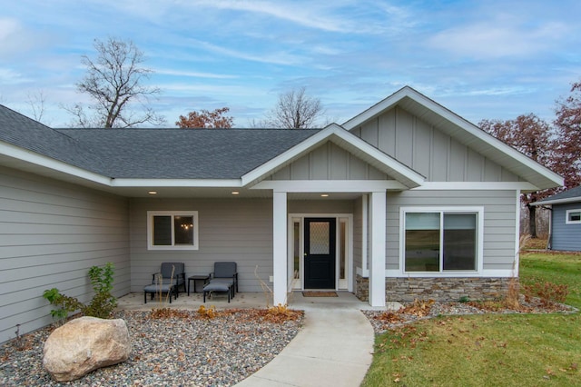 exterior space featuring a lawn