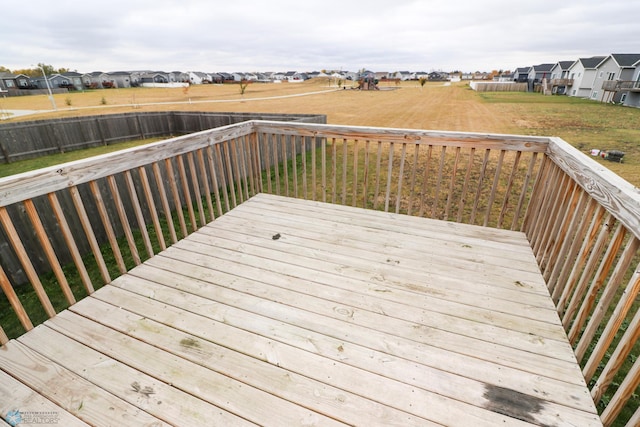 3112 38th Ave S, Moorhead, MN 56560 - wooden terrace featuring a residential view and a fenced backyard