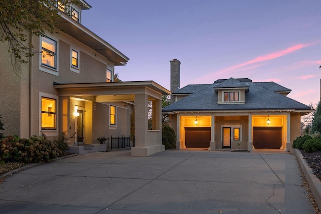 view of front of property with covered porch