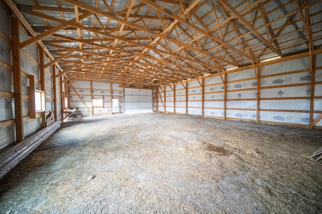 miscellaneous room featuring vaulted ceiling