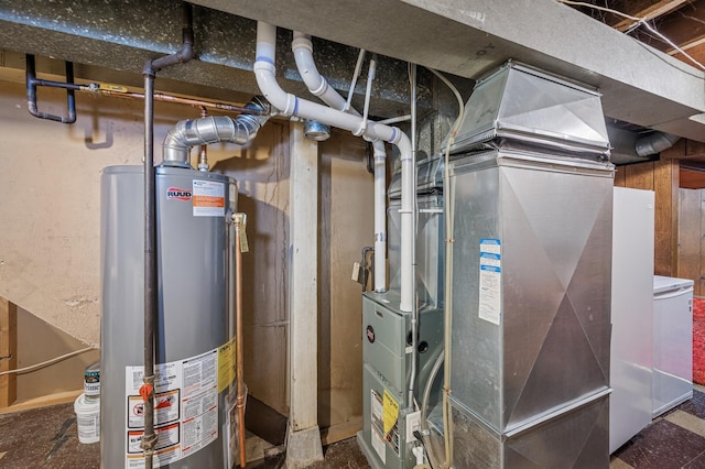 utility room featuring water heater