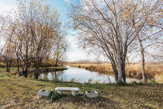 view of yard featuring a water view