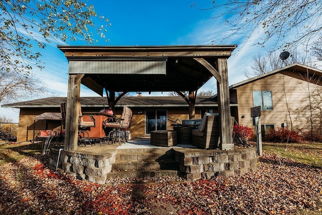 view of patio / terrace with a gazebo