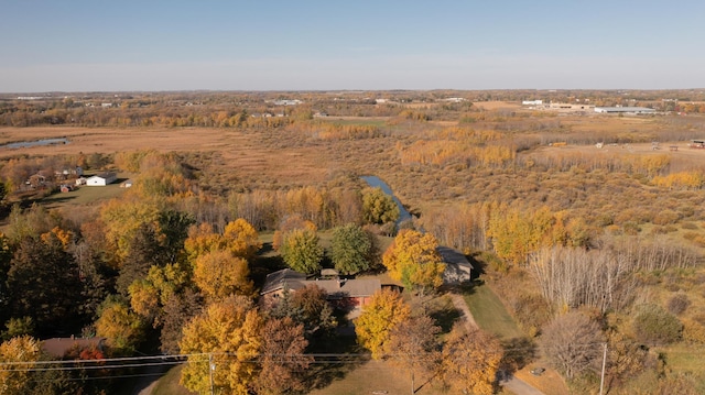 bird's eye view with a rural view