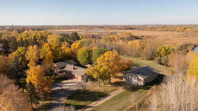 aerial view featuring a rural view