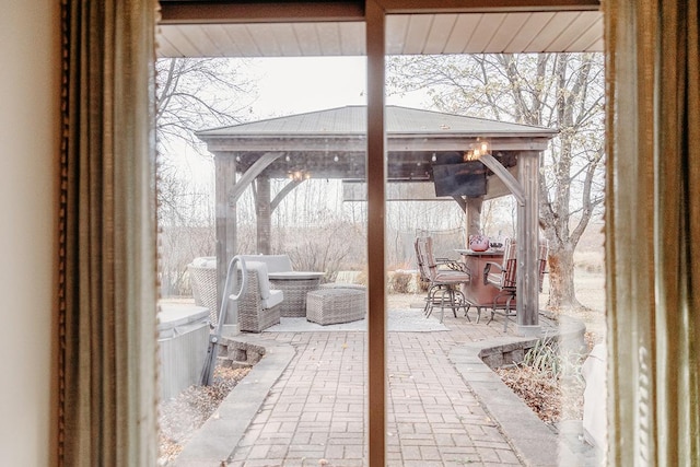 view of patio / terrace with a gazebo