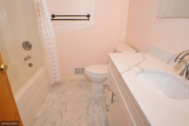 961 113th Ave NE, Blaine, MN 55434 - full bath with vanity, marble finish flooring, and shower / tub combo