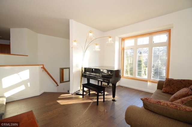 961 113th Ave NE, Blaine, MN 55434 - living area with wood-type flooring and an upstairs landing