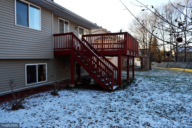 exterior space featuring a deck