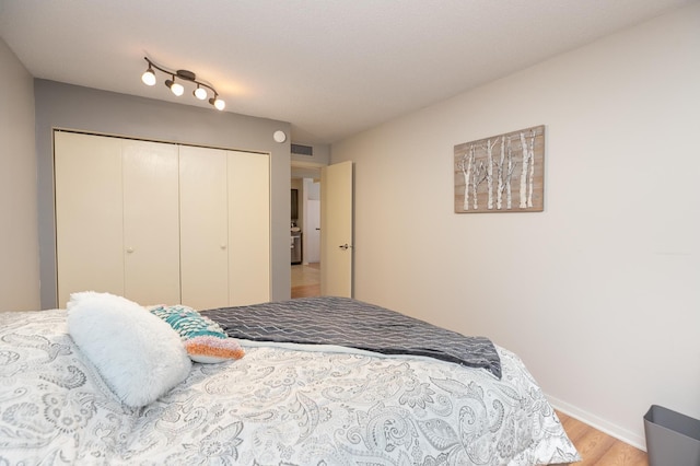 317 6th Ave SW Unit 501, Rochester, MN 55902 - bedroom with a closet, light wood finished floors, and baseboards