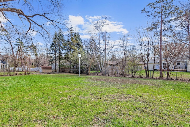 view of yard featuring fence