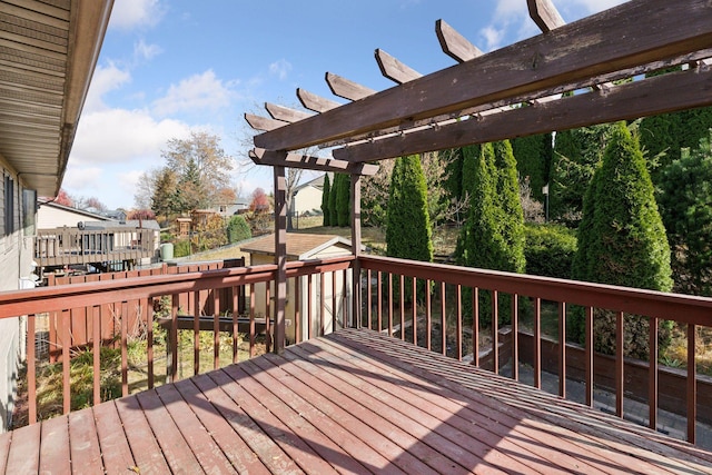 deck with a pergola