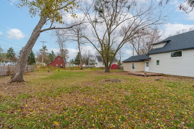 view of yard with a deck