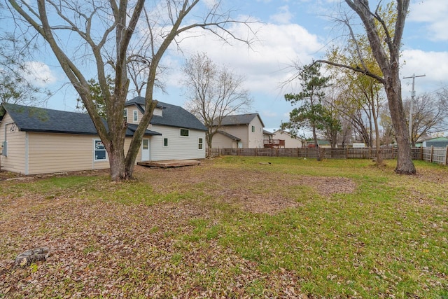 view of yard with a deck