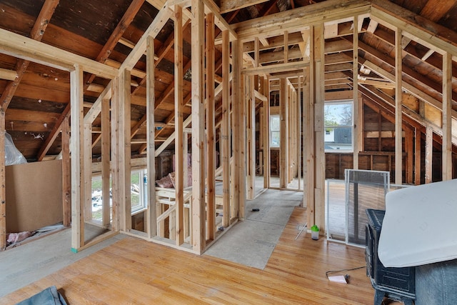 misc room featuring vaulted ceiling and a healthy amount of sunlight