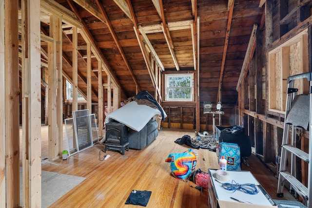 view of unfinished attic