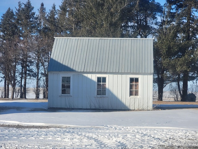 view of snow covered structure