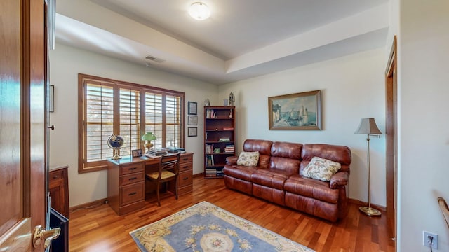 office featuring light wood-type flooring