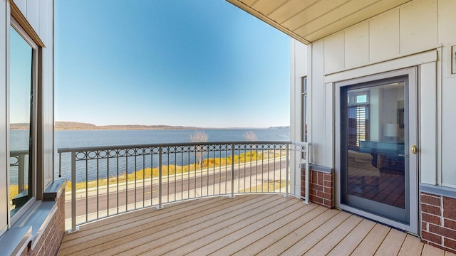 balcony with a water view