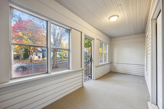 view of unfurnished sunroom