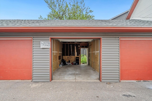 view of garage