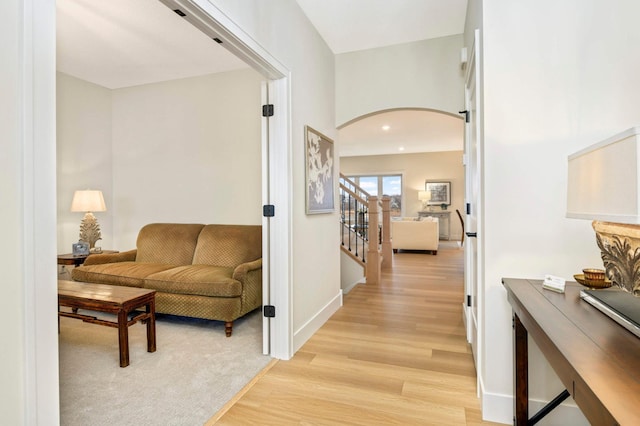 hall featuring light hardwood / wood-style floors