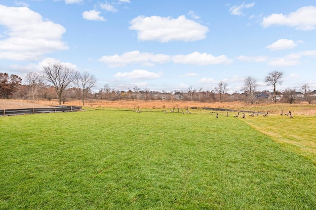 view of yard featuring a rural view