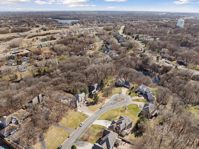 birds eye view of property with a residential view