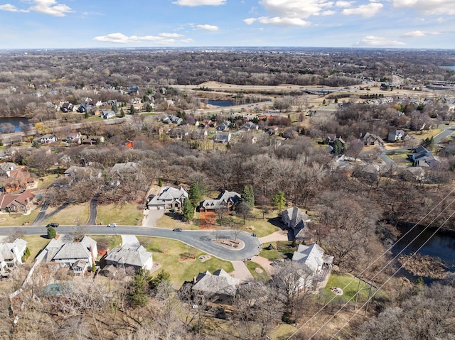 aerial view with a residential view