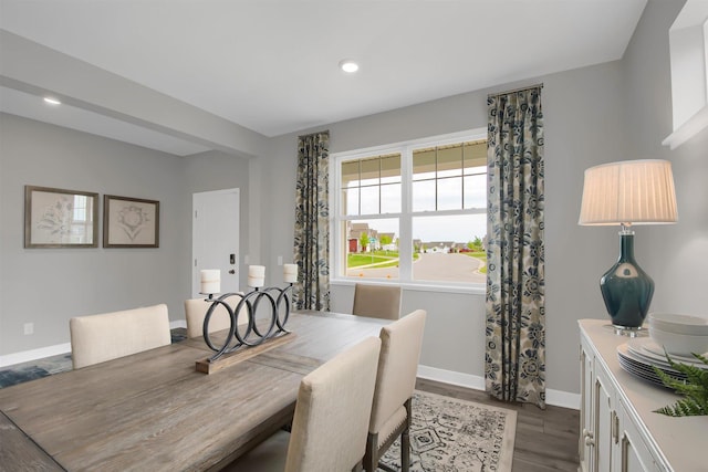 dining room with hardwood / wood-style flooring