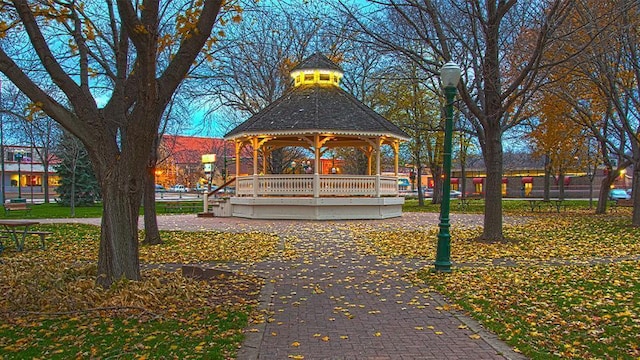 view of property's community with a gazebo