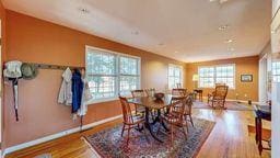 dining area featuring hardwood / wood-style flooring