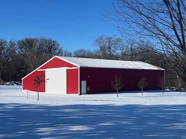 view of snow covered structure