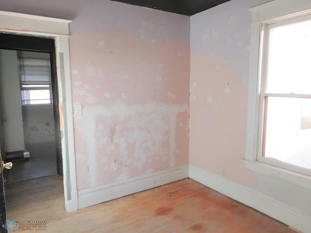 empty room featuring light wood-type flooring