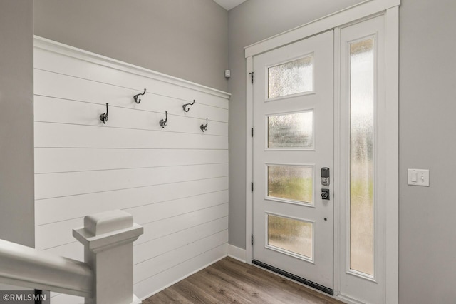 mudroom featuring hardwood / wood-style flooring