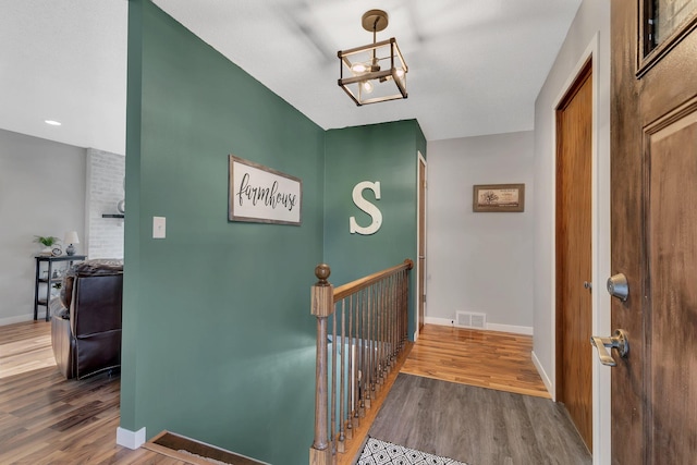 hall featuring hardwood / wood-style flooring