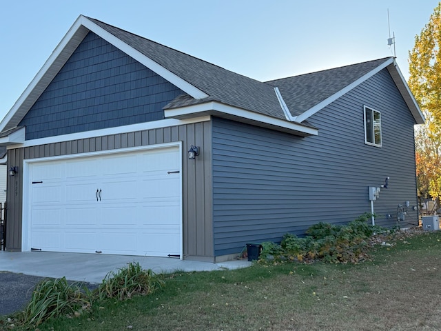 view of home's exterior with a garage