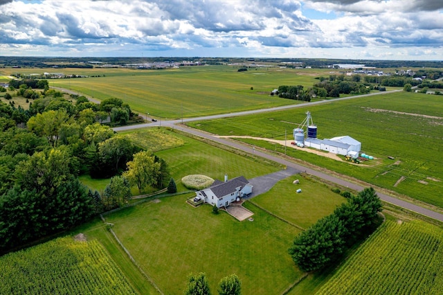 bird's eye view with a rural view